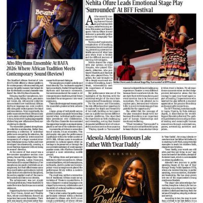 Adesola Adeniyi featured in Saturday Independent newspaper on August 15 2026
